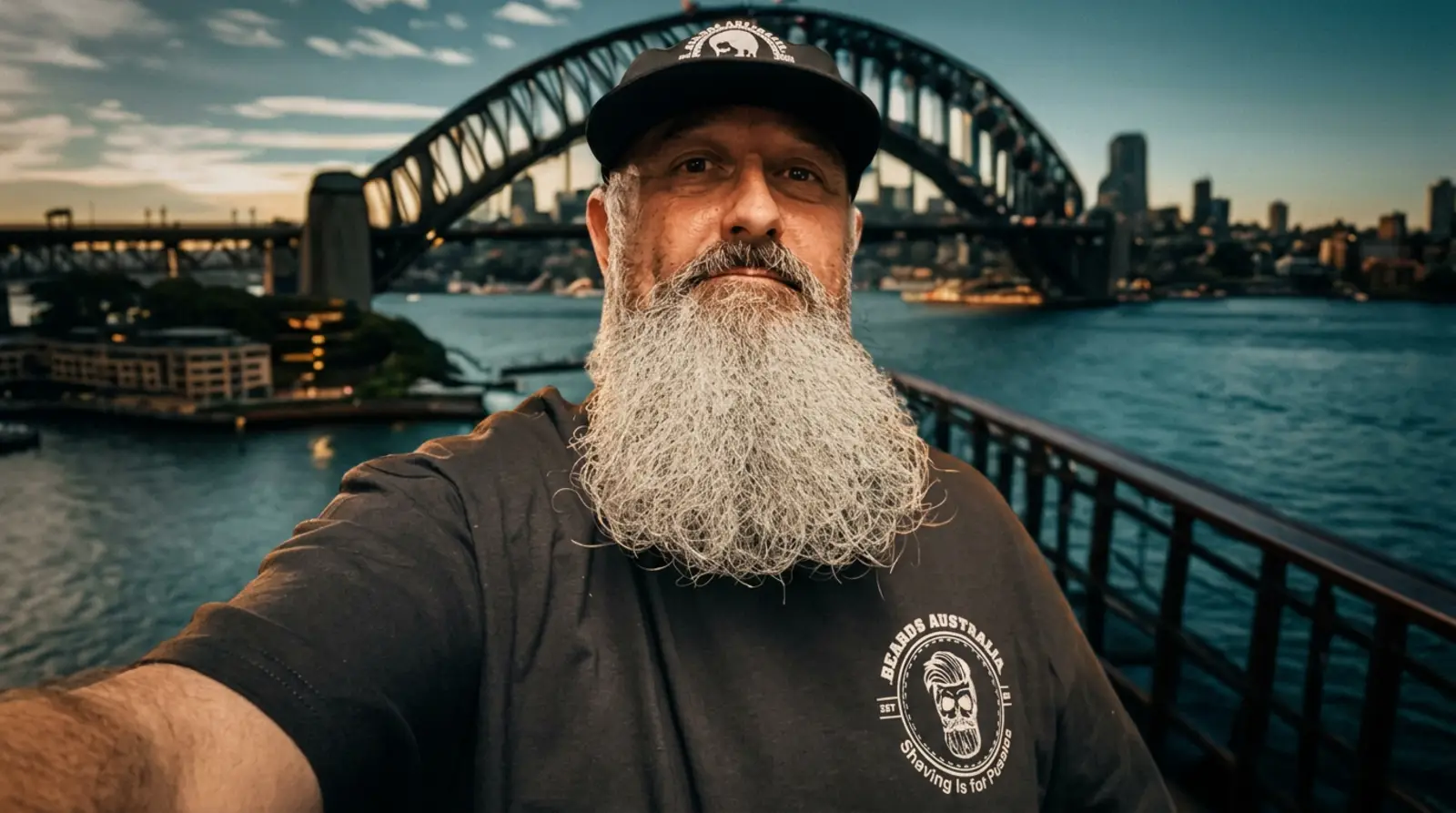 Bearded man with premium Australian beard oil from Beards Australia