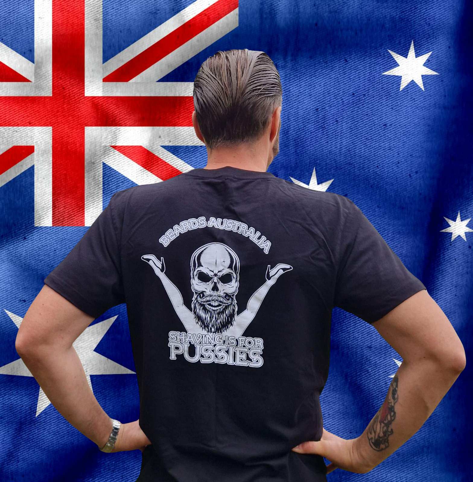 Beards Australia Shaving is for Pussies T-Shirt - Image 7