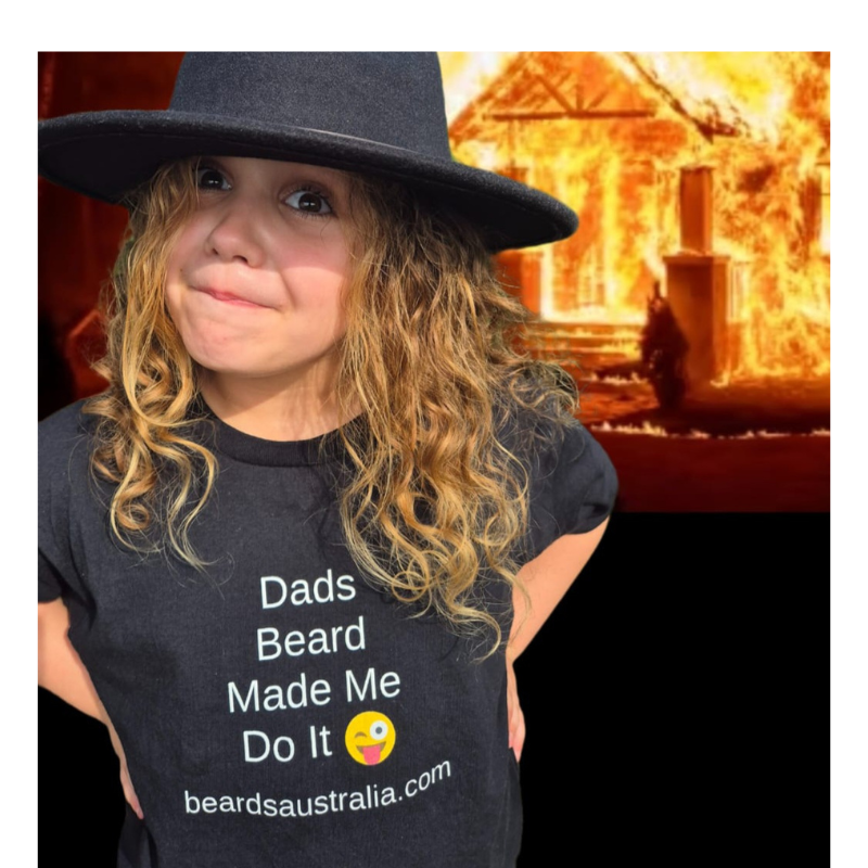 Dads Beard Made Me Do It Black Teeshirt - Kids