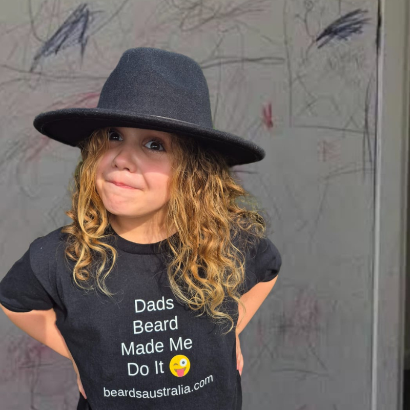 Dads Beard Made Me Do It Black Teeshirt - Kids - Image 5