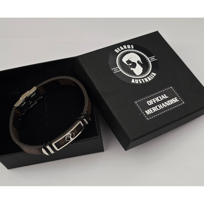 Men's Brown Leather Look Tree Of Life Bracelet - Image 2