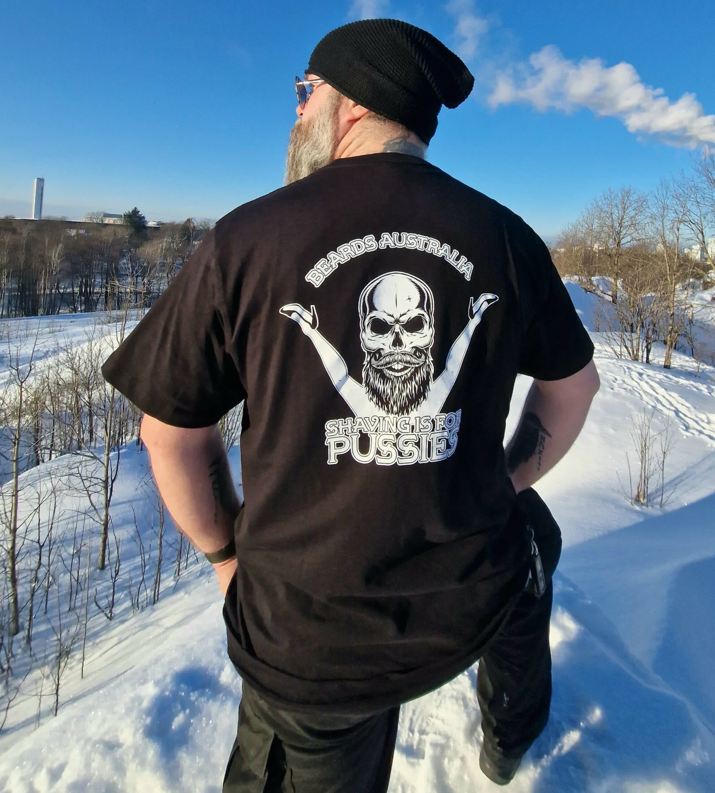 Beards Australia Shaving is for Pussies T-Shirt - Image 3